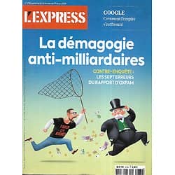L'EXPRESS n°3738 23/02/2023  La démagogie anti-milliardaires/ Le rapport Oxfam/ L'empire Google se fissure/ Numérique responsable en entreprise/ Ukraine: la guerre des civils