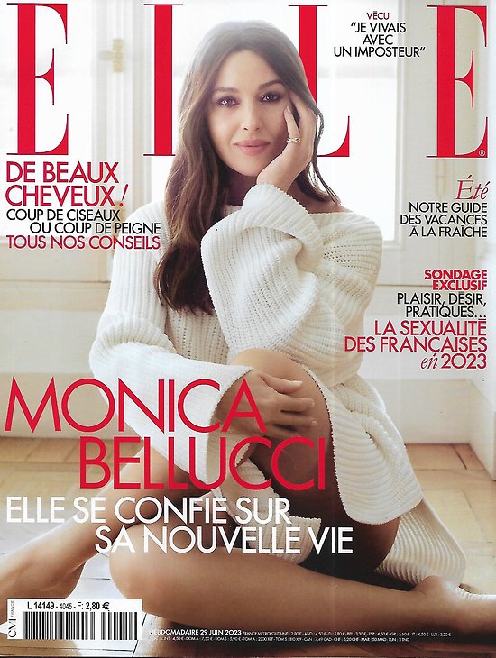 ELLE n°4045 29/06/2023  Monica Bellucci, nouvelle vie/ La sexualité des Françaises/ Les miraculés de la jungle/ Collection Alhambra