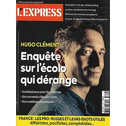 L'EXPRESS n°3759 20/07/2023  Hugo Clément: Enquête sur l'écolo qui dérange/ Les pro-russes/ J.O.:Les nouveaux territoires/ Simon Nora/ Spécial livres de poche
