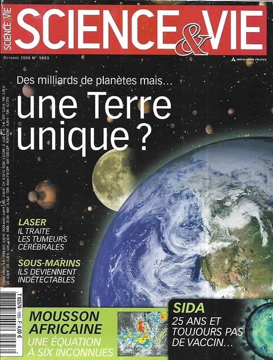 SCIENCE&VIE n°1093 octobre 2008  Exoplanètes & vie/ VIH/ Mousson africaine/ Galaxie/ Mer de glace