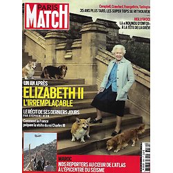 PARIS MATCH n°3880 14/09/2023  Elizabeth II, l'irremplaçable/ Maroc: au coeur du séisme/ La "nounou d'enfer" en grève/ Tops models, 35 ans après/ Sylvia Earle, planète océan