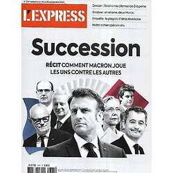 L'EXPRESS n°3767 14/09/2023  Succession de Macron/ Economie allemande/ Spécial vins/ Grève à Hollywood/ Le plagiat d'Aberkane