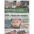 METRO NEWS n°2767 01/04/2015  "Fast & Furious 7" Paul Walker/ A320, l'indemnisation/ José Anigo sur OM-PSG/ Running