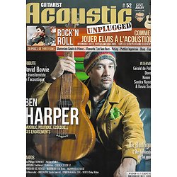 GUITARIST ACOUSTIC UNPLUGGED n°52 avril-juillet 2016  Ben Harper/ David Bowie/ Elvis Presley/ Gérald de Palmas/ Schubert/ Banc d'essai guitares/ + CD