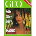 GEO n°98 avril 1987  Madrid s'éveille/ Sur les ailes de Mermoz/ Trafic mondial de sang/ Bornéo, derniers nomades/ Chasse aux icebergs