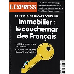 L'EXPRESS n°3778 30/11/2023  Immobilier: Le cauchemar des Français/ Agriculture européenne/ Flacons de fêtes/ Le multitasking, fléau pour le cerveau