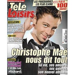 TELE LOISIRS n°1255 20/03/2010  Christophe Maé/ "Koh-Lanta"/ Johnny Depp/ "La ferme célébrités"