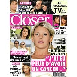 CLOSER n°360 05/05/2012  Amélie/ Beyoncé/ Cécilia Attias/ Eric Charden/ Karine Ferri/ Rihanna/ Louis Delort