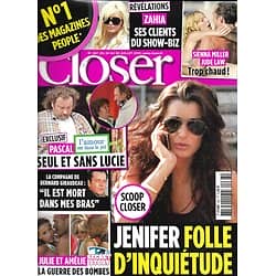 CLOSER n°267 24/07/2010  Jenifer/ Sienna Miller& Jude Law/ Bernard Giraudeau/ Zahia