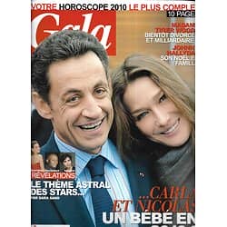 GALA n°864 30/12/2009  Sarkozy & Bruni/ Hallyday/ Julien Clerc/ Virginie Efira