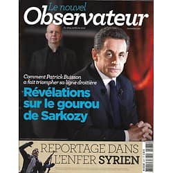 LE NOUVEL OBSERVATEUR n°2467 16/02/2012  Le gourou de Sarkozy/ L'enfer syrien/ Deyon Meyer/ Spielberg