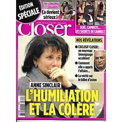 CLOSER n°310 19/05/2011  Affaire Dsk & Anne Sinclair/ Secrets de Cannes/ Eva Longoria