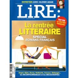 LIRE n°408 septembre 2012  RENTREE LITTERAIRE ROMANS FRANCAIS/ O.ADAM