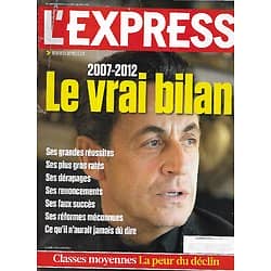 L'EXPRESS n°3160 25/01/2012  Sarkozy, 2007-2012: le vrai bilan/ Classes moyennes/ Afghanistan