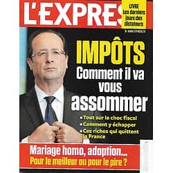 L'EXPRESS n°3196 03/10/2012  Le choc fiscal de Hollande/ Mariage homo/ Reinhardt