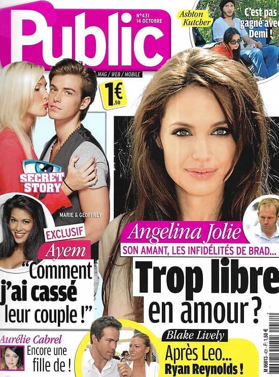 PUBLIC n°431 14/10/2011 Angelina Jolie/ Secret Story/ Blake Lively/ Ashton Kutcher/ Le dressing des beaux gosses