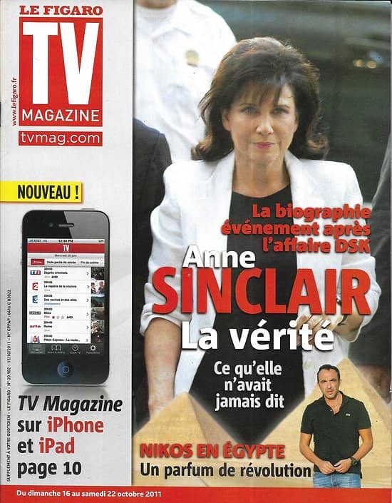 TV MAGAZINE n°20902 15/10/2011  Anne Sinclair/ Nikos Aliagas/ Sophie Marceau/ Miss France