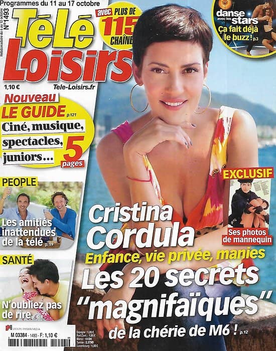 TELE LOISIRS n°1493 11/10/2014  Cristina Cordula, ses 20 secrets/ Amitiés inattendues: Aliagas & Bern/ Renaud/ "Rising Star"/ La girolle