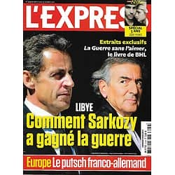 L'EXPRESS n°3149 09/11/2011  Libye: comment Sarkozy a gagné la guerre/ BHL/ Indignés/ Europe: putsch franco-allemand
