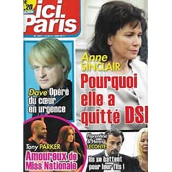 ICI PARIS n°3441 15/06/2011  Anne Sinclair/ Dave/ Henri Leconte/ Tony Parker/ Ian Somerhalder/ Fernandel