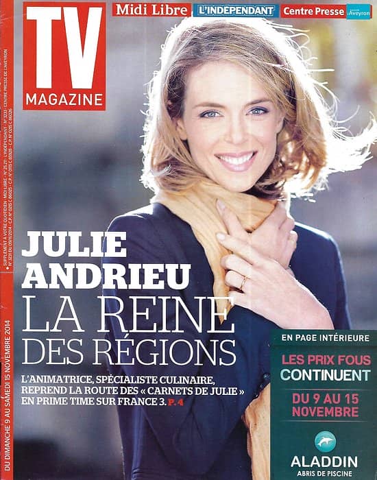 TV MAGAZINE n°21851 09/11/2014  Julie Andrieu/ "Engrenages"/ Marie Drucker/ Marie Curie