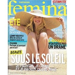 VERSION FEMINA n°534 23/06/2012  Produits Solaires/ Lenny Kravitz/ Yannick Noah/ Algarve/ Redoublement