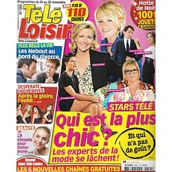 TELE LOISIRS n°1395 24/11/2012  Stars télé les plus chics/ Cyril Lignac/ "Desperate Housewives"/ M.Pokora