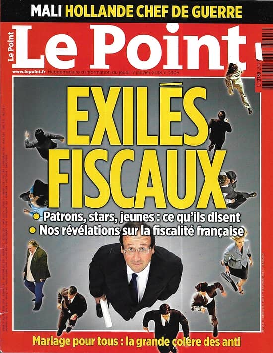 LE POINT n°2105 17/01/2013  Exilés fiscaux/ Le chaos malien/ Mariage pour tous/ Le nouveau Hollande/Thé ou café?