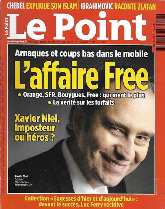 LE POINT n°2107 31/01/2013  Affaire Free/ Ibrahimovic/ Luc Ferry/ Rimbaud & Verlaine/ Mali