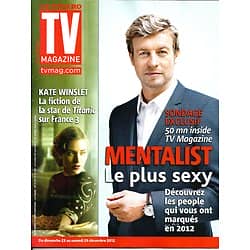 TV MAGAZINE n°21271 23/12/2012  Simon Baker, élu le plus sexy/ Kate Winslet/ Dujardin/ Delarue/ Diouf