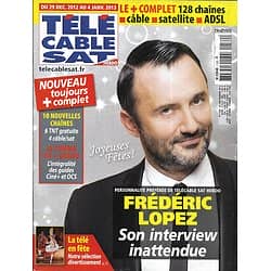 Télé Cable Sat n°1182 29/12/2012  Frédéric Lopez/ Jerry Lewis/ Hugo Lloris/ La télé en fête