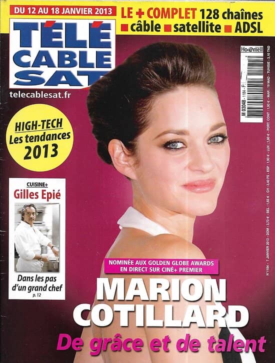 Télé Cable Sat n°1184 12/01/2013  Marion Cotillard/ Gilles Epié/ Tarantino/ Onesta/ Dujardin