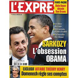 L'EXPRESS n°3047 26/11/2009  Sarkozy: l'obsession Obama/ Francs-Maçons/ Affaire Thierry Henry-Domenech