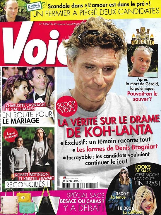 VOICI n°1325 30/03/2013  Drame sur "Koh-Lanta"/ Charlotte Casiraghi & Gad Elmaleh/ Robert Pattinson & Kristen Stewart/ Axel Bauer