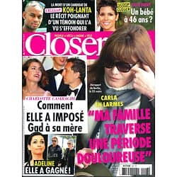 CLOSER n°407 30/03/2013  Carla Bruni/ Adeline Blondieau/ Charlotte Casiraghi & Elmaleh/ Koh-Lanta