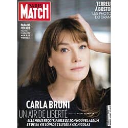 PARIS MATCH n°3335 18/04/2013  Carla bruni/ Terreur à Boston/ Salgado: plaidoyer pour la planète/ Paradis fiscaux/ Michel Gondry