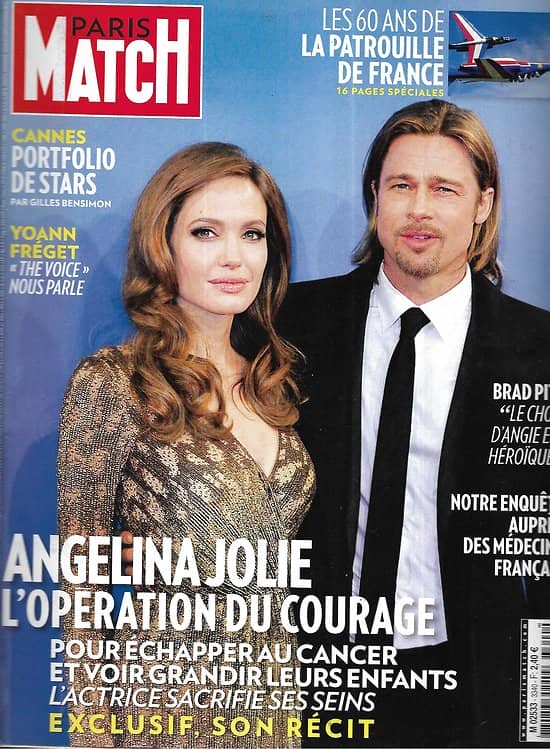 PARIS MATCH n°3340 22/05/2013  Angelina Jolie courageuse/ Spécial Cannes/ Patrouille de France/ Thomas Dutronc