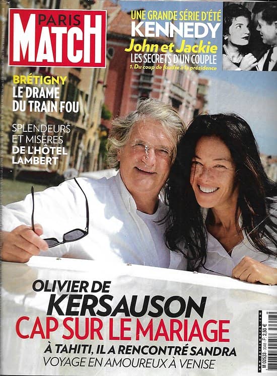 PARIS MATCH n°3348 18/07/2013  Olivier de Kersauson/ Les Kennedy/ Stephanie Gilmore/ John Malkovich/ Déraillement à Brétigny