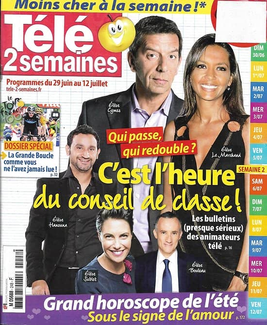 TELE 2 SEMAINES n°248 29/06/2013  Les bulletins des Animateurs télé/ Tour de France, spécial 100è/ Séries internationales