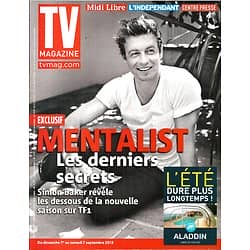 TV MAGAZINE n°21483 01/09/2013  "Mentalist" Simon Baker/ "Downtown Abbey"