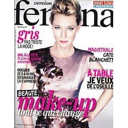 VERSION FEMINA n°599 23/09/2013  Cate Blanchett/ Dossier diététique: Bien manger/ Make-up/ Mode: le gris