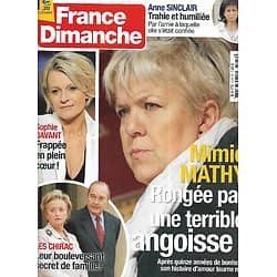 FRANCE DIMANCHE n°3470 01/03/2013  Mimie Mathy/ Les Chirac/ Sophie Davant/ Anne Sinclair/ Lorie/ Albert II/ Peter Falk
