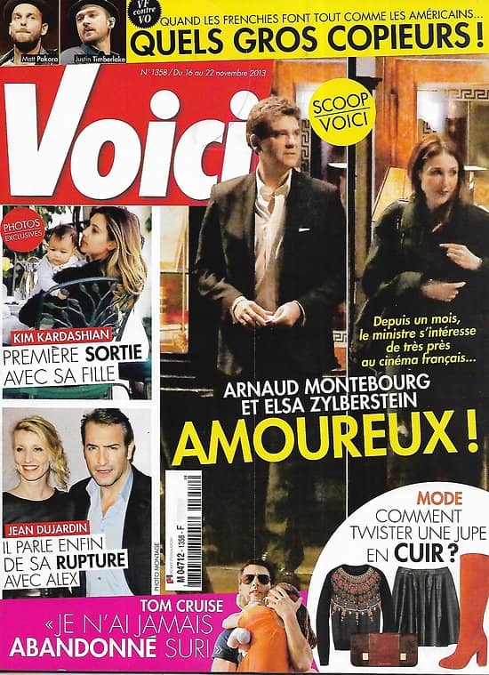 VOICI n°1358 16/11/2013  Arnaud Montebourg & Elsa Zylberstein/ Jean Dujardin/ Kim Kardashian/ Tom Cruise/ Les stars copieuses