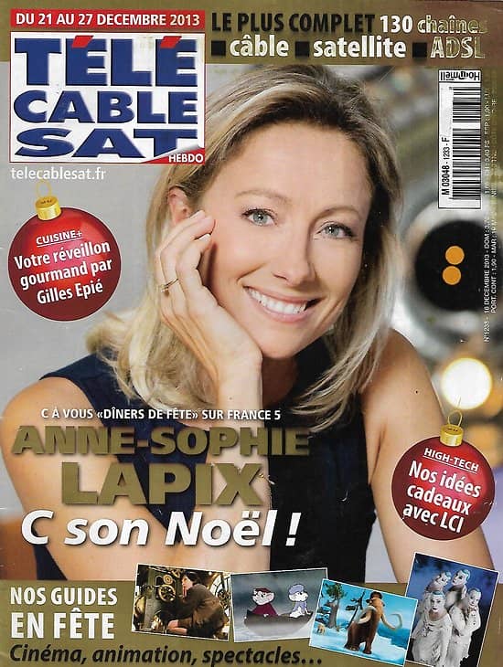 Télé Cable Sat n°1233 2/12/2013  Anne-Sophie Lapix/ Spécial fêtes/ "Le Guépard"/ "Newsroom"/ Rodéo