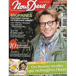 NOUS DEUX n°3517 25/11/2014  Laurent Delahousse/ Recettes réchauffant l'hiver/ Traiter les migraines/ Mike Brant