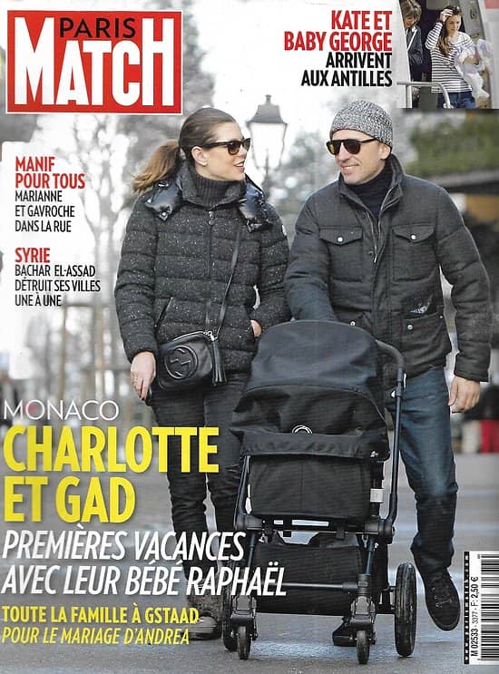 PARIS MATCH n°3377 06/02/2014  Charlotte Casiraghi & Gad Elemaleh/ Syrie/ Baby George/ Margot Robbie