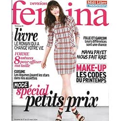 VERSION FEMINA n°624 17/03/2014  Mode petits prix/ Manu Payet/ Légumes stars/ Affiner ma taille