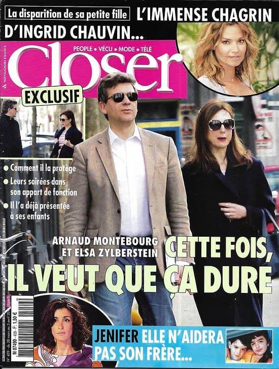 CLOSER n°459 28/03/2014  Arnaud Montebourg & Elsa Zylberstein/ Ingrid Chauvin/ Jenifer/ George Clooney