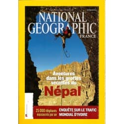 NATIONAL GEOGRAPHIC n°157 octobre 2012  Grottes secrètes du népal/ Trafic ivoire