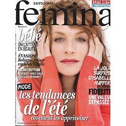 VERSION FEMINA n°636 09/06/2014  Isabelle Huppert/ Fidélité/ Evasion: Bologne/ Tatiana de Rosnay/ Les pâtes réinventées